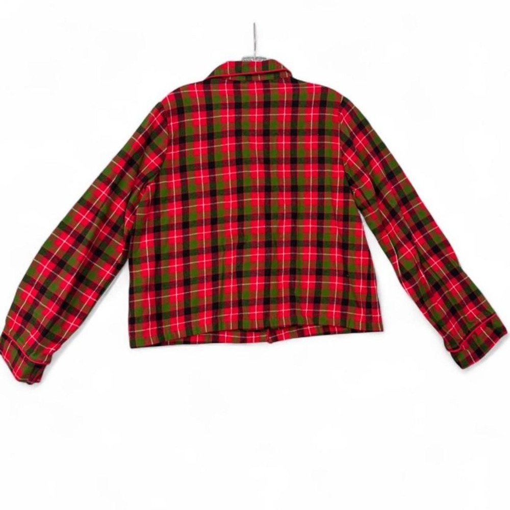 Disney Parks Minnie Mouse Santa Plaid Flannel Pajama Top | Size M - Picture 6 of 6